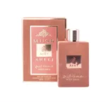 Musk Areej is an exquisite fragrance that begins with top notes of lychee and white flower. Lychee, with its juicy sweetness and distinct aroma, pairs perfectly with the delicacy of white flowers, creating a fresh and captivating opening. At the heart of the fragrance, raspberry brings a fruity and slightly tart note, while peony and rose add a sophisticated and romantic floral depth. This floral and fruity combination gives the heart of Musk Areej a rich and enveloping texture, evoking a feeling of purity and elegance. Base notes of musk and vanilla conclude the fragrance with a soft and comforting base. Musk offers a subtle sensuality that blends harmoniously with the creamy richness of vanilla, ensuring a long-lasting and captivating trail. Musk Areej is an ideal perfume for those who wish to express delicate femininity and a seductive presence.